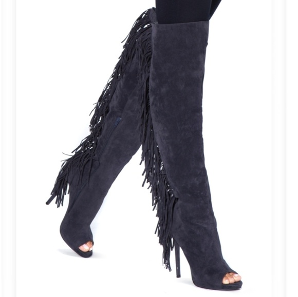 peep-toe over-the-knee boot - Picture 2 of 4